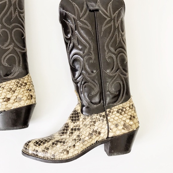 TEXAS BOOT CO. Python Skin Cowgirl Boots - Picture 4 of 6